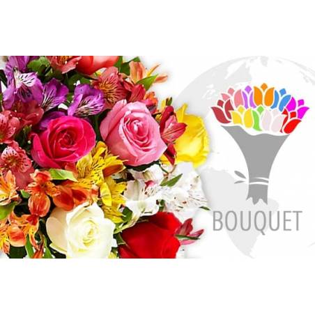 L'Agitateur Floral | image du bouquet de fleurs coloré à livrer à l'international