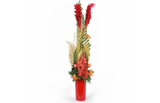 L'Agitateur Floral | Image de la composition de fleurs rouges Mascota