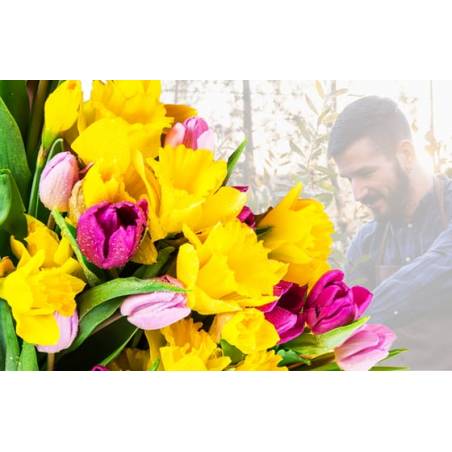 Bouquet surprise tulipes colorées| Livraison pas chères en 4h 7j/7 -  L'agitateur floral