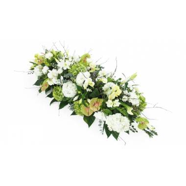 Image du Dessus de cercueil blanches & vertes "Ulysse" | L'Agitateur Floral