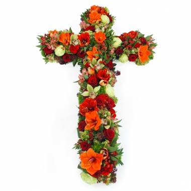 Image de fleur Grande croix de fleurs rouges & vertes Diomède