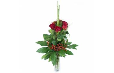 Image du Bouquet long de roses rouges "Saragosse" | L'Agitateur Floral
