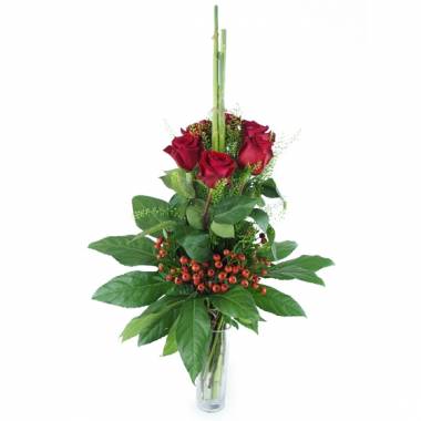 Image du Bouquet long de roses rouges "Saragosse" | L'Agitateur Floral