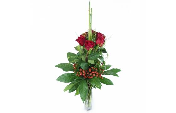 Image du Bouquet long de roses rouges "Saragosse" | L'Agitateur Floral