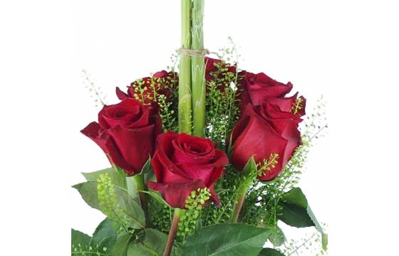 Image zoom sur le Bouquet long de roses rouges "Saragosse" | L'Agitateur Floral