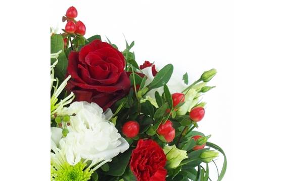 un autre zoom sur le Bouquet tourné blanc & rouge "Palerme" | L'Agitateur Floral