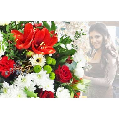 Image de fleur Bouquet Surprise du fleuriste Rouge & Blanc