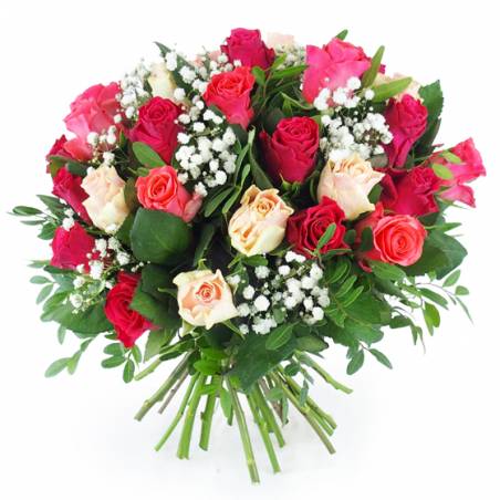Image Bouquet de roses rond "Lyon" | L'Agitateur Floral