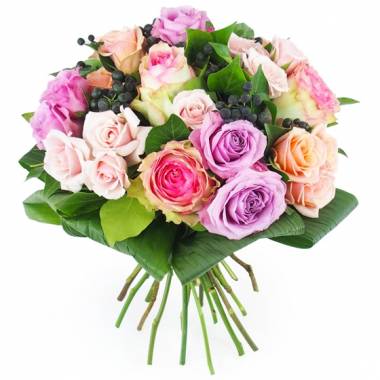 Image Bouquet pastel de roses variées "Nice" | L'Agitateur Floral