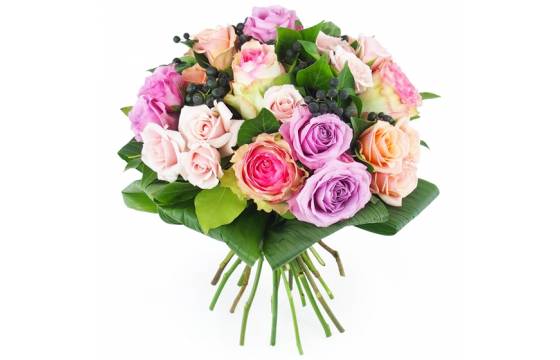 Image Bouquet pastel de roses variées "Nice" | L'Agitateur Floral