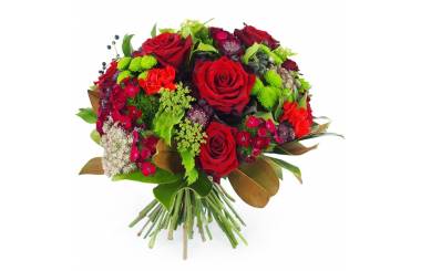 Image Bouquet rond rouge "Riga" | L'Agitateur Floral