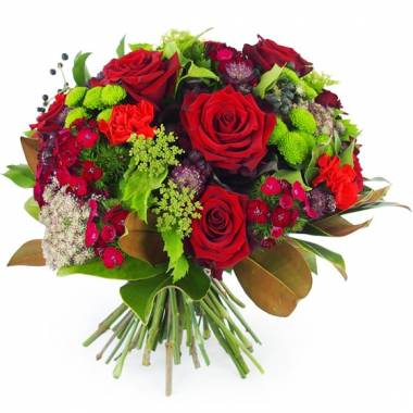 Image Bouquet rond rouge "Riga" | L'Agitateur Floral