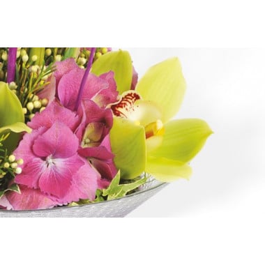 Composition florale : zoom sur une orchidée
