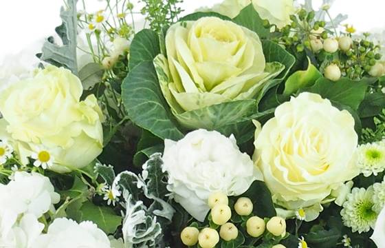 Image zoom Grand bouquet de fleurs blanc & vert "Braga" | L'Agitateur Floral