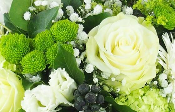 Image zoom Bouquet rond blanc & vert "Grenoble" | L'Agitateur Floral