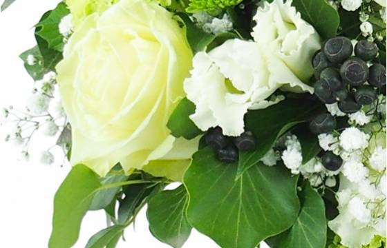 Image zoom Bouquet rond blanc & vert "Grenoble" | L'Agitateur Floral