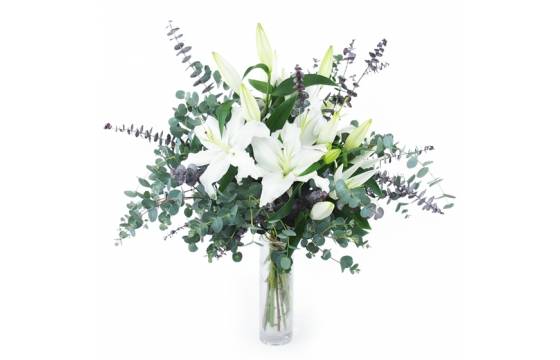 Image Bouquet champêtre de lys blanc "Herne" | L'Agitateur Floral