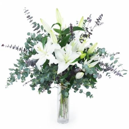 Image Bouquet champêtre de lys blanc "Herne" | L'Agitateur Floral
