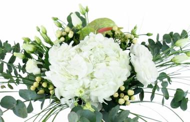Image zoom Bouquet rond allongé champêtre blanc "Almada" | L'Agitateur Floral