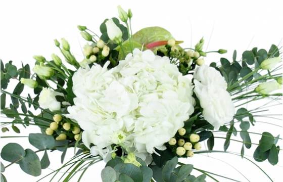 Image zoom Bouquet rond allongé champêtre blanc "Almada" | L'Agitateur Floral