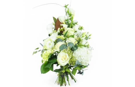 image de la Gerbe de fleurs à la main blanche "Morphée" | L'Agitateur Floral