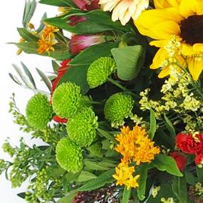 image de la Gerbe de fleurs à la main tons chauds "Héphaïstos" | L'Agitateur Floral
