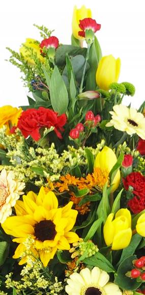 image de la Gerbe de fleurs à la main tons chauds "Héphaïstos" | L'Agitateur Floral