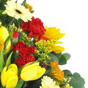 image de la Gerbe de fleurs à la main tons chauds "Héphaïstos" | L'Agitateur Floral