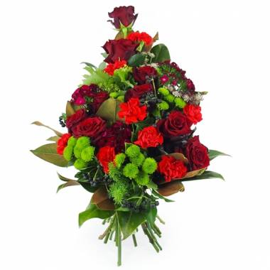 Image de fleur Gerbe de fleurs rouge & verte Zeus