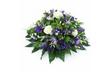 image Fleurs piquées blanches et violettes-bleues "Neptune" | L'Agitateur Floral