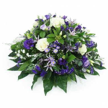 Image de fleur Coussin de deuil blanc & violet-bleu Neptune