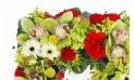 Image du Carré de fleurs piquées rouge & vert "Éole" | L'Agitateur Floral