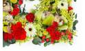 Image du Carré de fleurs piquées rouge & vert "Éole" | L'Agitateur Floral