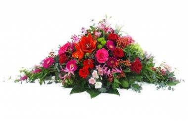 image de la Raquette de deuil rouges, fuchsias & roses "Korinthos" |  L'Agitateur Floral