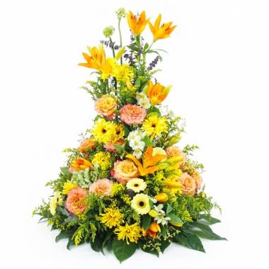 Image de fleur Coussin en hauteur jaune & orange Apollon