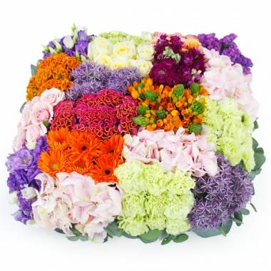 Image de fleur Coussin carré à damier coloré Héraclite