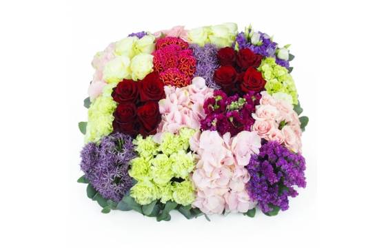 Image Coussin carré damier de fleurs piquées "Parthénon" | L'Agitateur Floral