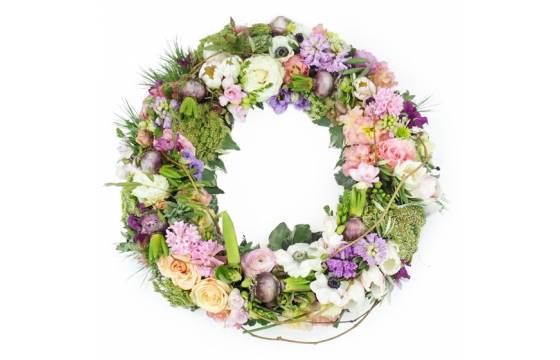 Image de la Couronne champêtre de fleurs pastels "Damona" | L'Agitateur Floral