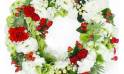 Image zoom de la petite couronne de fleurs rouges & blanches "Amon" | L'Agitateur Floral
