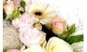 L'Agitateur Floral | zoom sur une rose rose de la Composition de fleurs blanche Charme