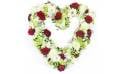 Image du Coeur de fleurs blanches & rouges "Achille" | L'Agitateur Floral