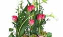 Zoom image Assemblage de fleur rose & vert "Salvador" | L'Agitateur Floral