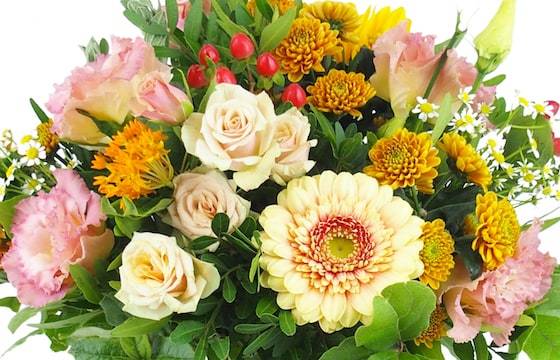 Zoom image principale : Bouquet rond rose & orange "Hambourg" | L'Agitateur Floral