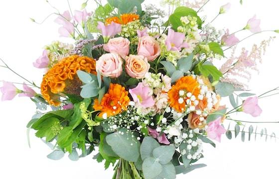 Zoom image principale : Bouquet champêtre rose & orange "Dublin"| L'Agitateur Floral