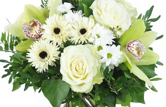 Zoom image principale : Bouquet rond blanc & vert "Munich"| L'Agitateur Floral