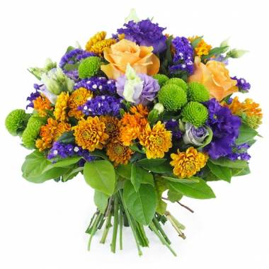 Image de fleur Bouquet rond orange & violet Marseille