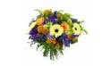 Image principale : Bouquet orange, jaune & violet "Amsterdam"| L'Agitateur Floral