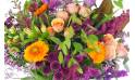 Zoom image principale : Bouquet long orange & violet "Valence"| L'Agitateur Floral