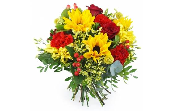 Image principale : Bouquet de fleurs tons chauds "Le Caire"| L'Agitateur Floral