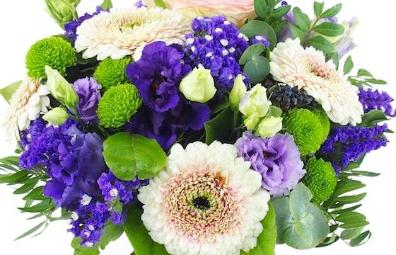 Bouquet de fleurs rose & violet 